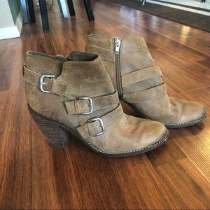 Dolce Vita Suede Taupe Ankle Boots